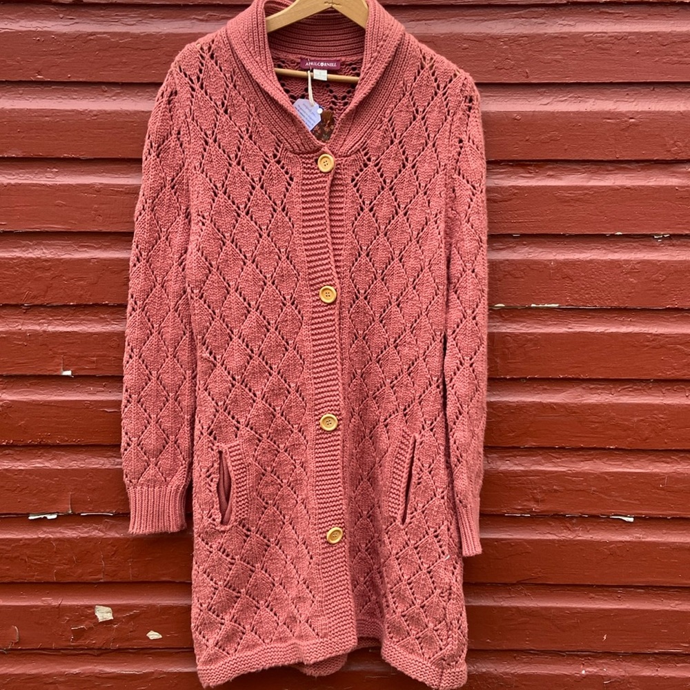 NWT April Cornell Grannie Sweater in Fall Rose Women's Size S